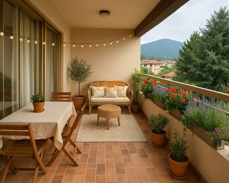 Appartement t2 terrasse cave et garage - Balcon méditerranéen avec vue montagne