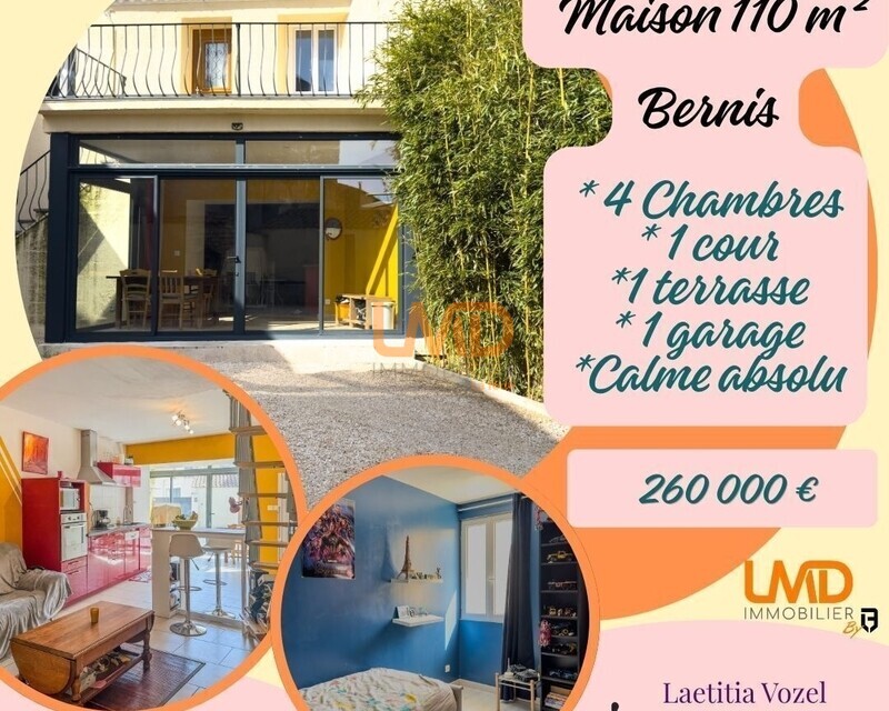 Maison familiale 5 pièces en centre village, au calme absolu - White gold and black modern home for sale instagram post 1 