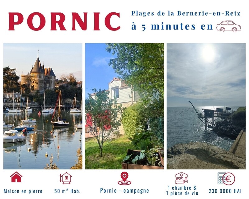 Charmante maison en pierre rénovée  - Pornic 50 m   2 