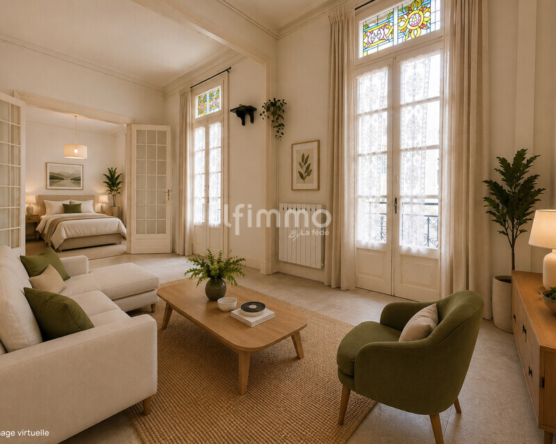 Appartement T4 de 92 m² - Montpellier Gambetta - Séjour virtuel